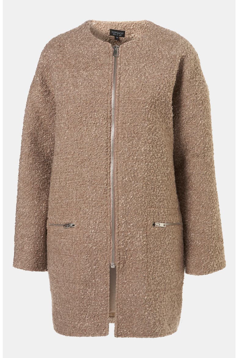 Structured Bouclé Coat, Main, color, MUSHROOM