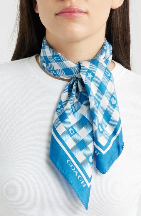 Gingham Play Silk Scarf