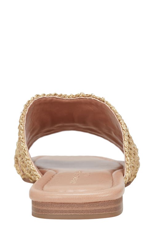 Marc Fisher Ltd Narda Woven Raffia Flat Slide Sandals In Gold