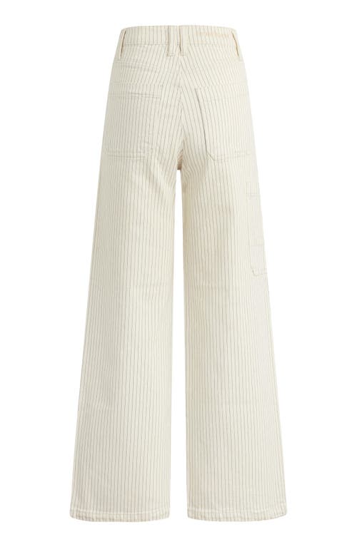 Favorite Daughter The Mischa Pinstripe Utility Wide Leg Jeans In Newport