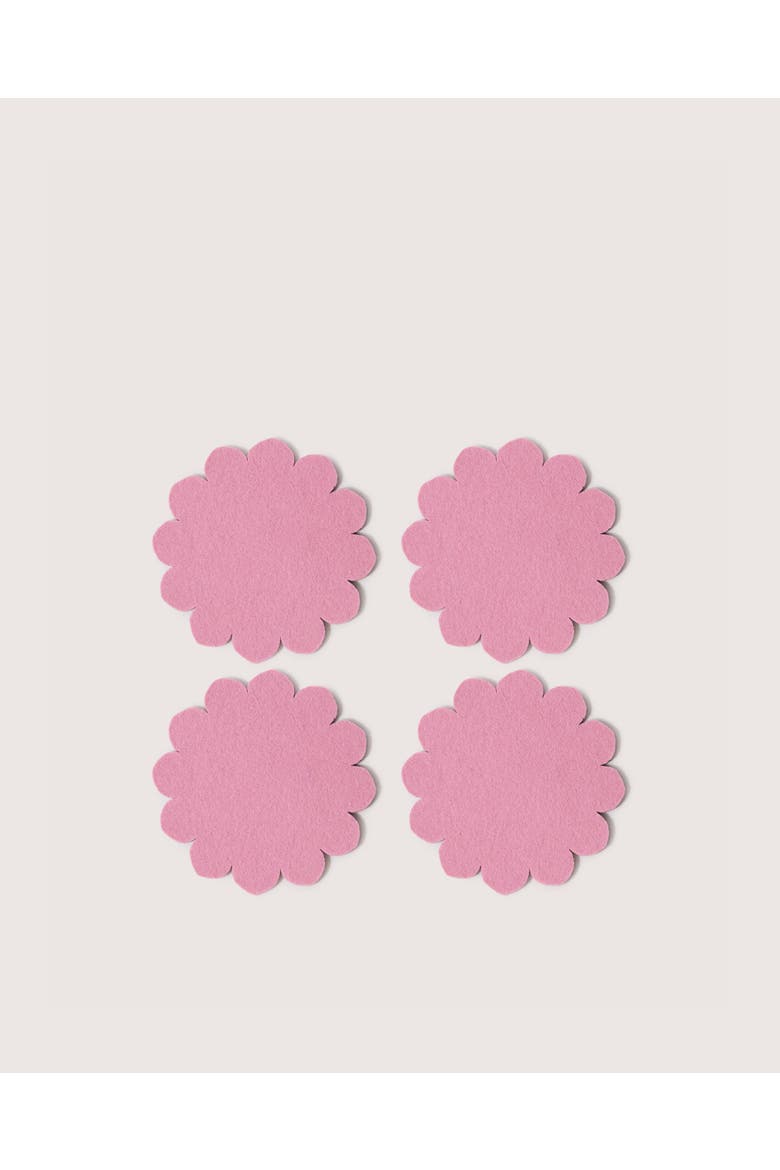 Crest Merino Wool Coaster Solid 4 Pack, Main, color, Mauve