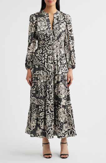 Julia Jordan Two-Tone Long Sleeve Maxi Dress