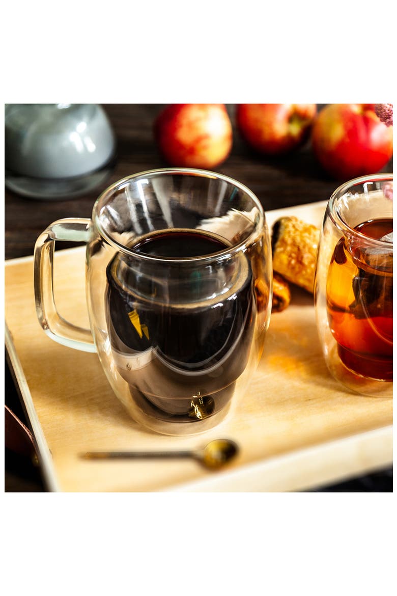 Cadus Double Wall Coffee Glass - Set of 2, Alternate, color, CLEAR