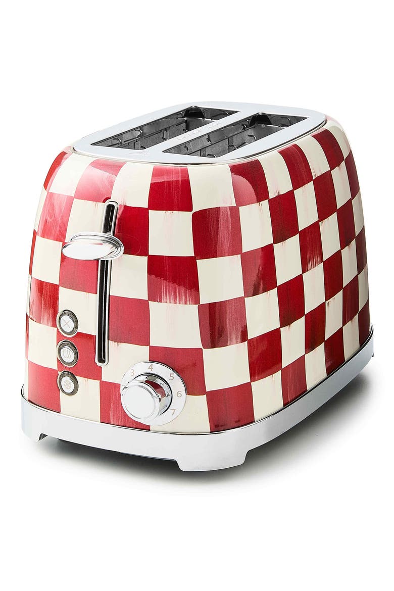 Cherry Check 2-Slice Toaster, Main, color, RED