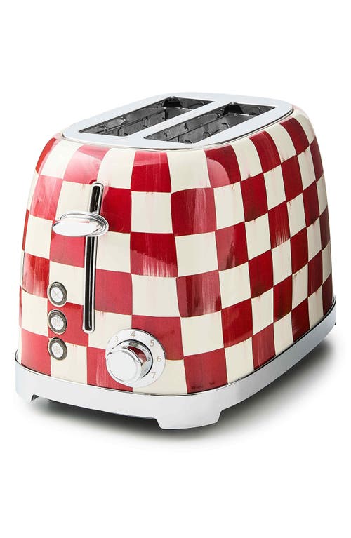 Mackenzie-childs Mackenzie Childs Cherry Check 2-slice Toaster In Red