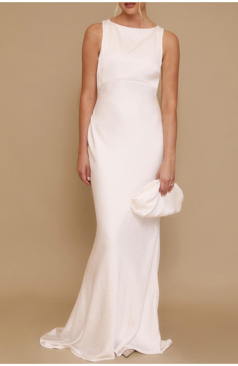 Six Stories Clarise Organza Open Back Maxi Dress, Alternate, color, 