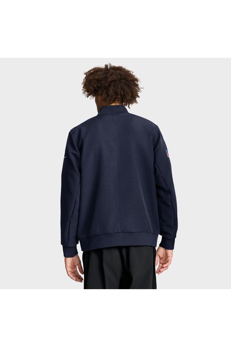 Men's Nike Navy New England Patriots Sideline Powerful Blocking Full-Zip Dri-FIT Bomber Jacket, Alternate, color, Navy