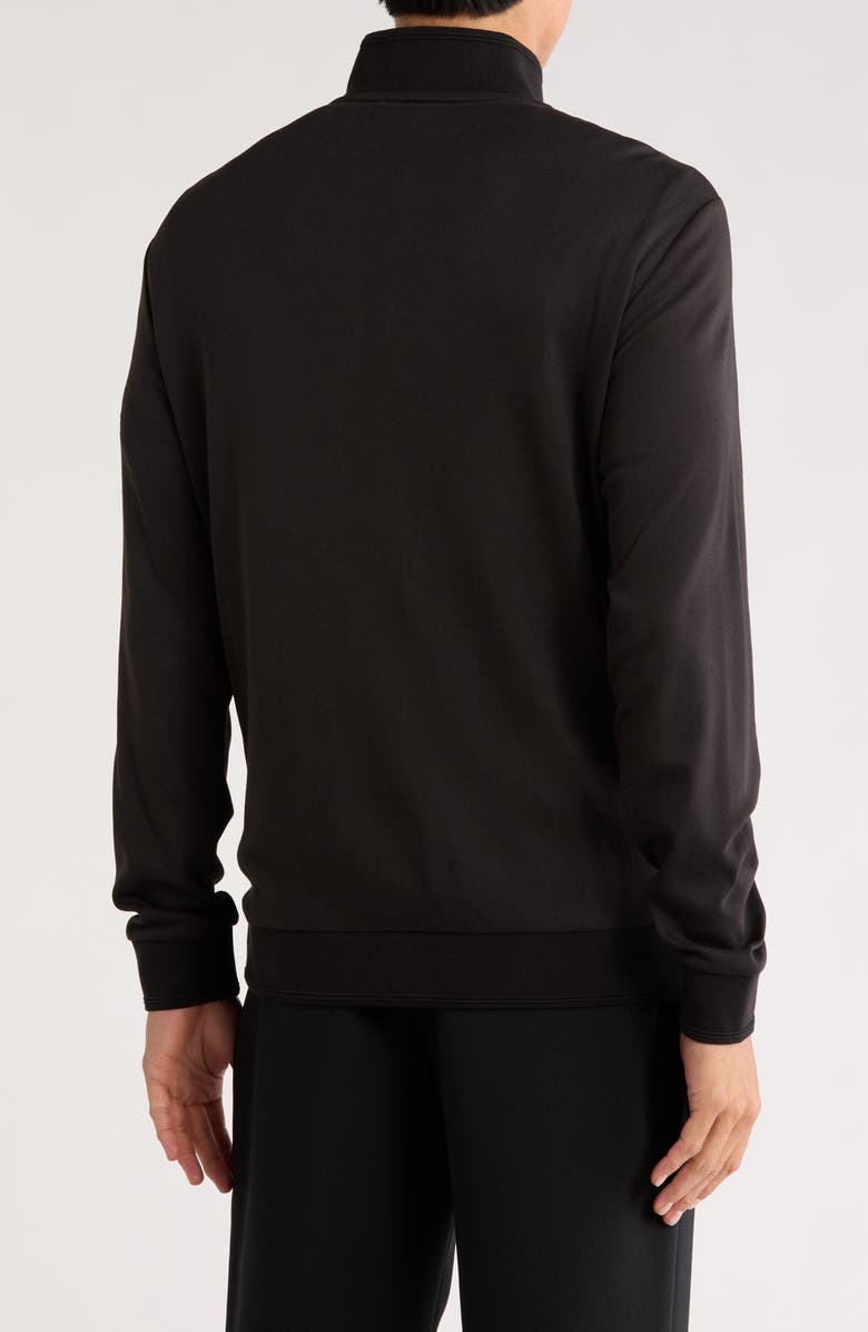 Bugatchi Stretch Knit Full Zip Jacket, Alternate, color, Caviar