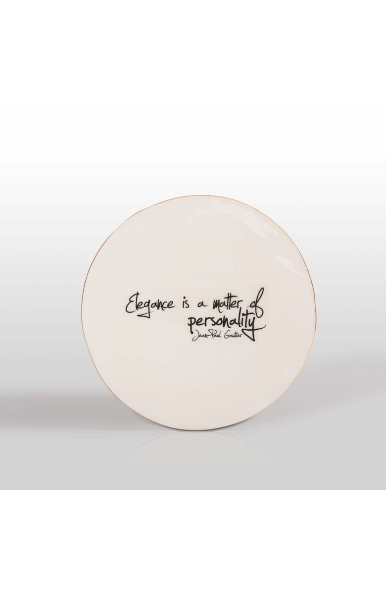 Lunares "Elegance Is A Matter Of Personality" Jean Paul Gaultier - Large Platter with Quote, Alternate, color, White