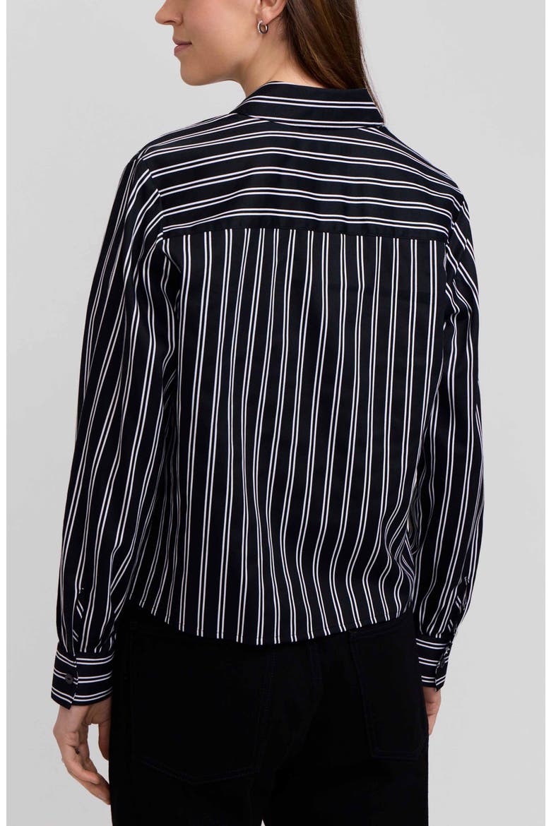 Jodie Stripe Cotton Button-Up Shirt, Alternate, color, BLACK/ WHITE