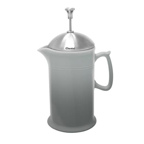 Chantal 28 Ounce Ceramic French Press With Stainless Plunger In Gray