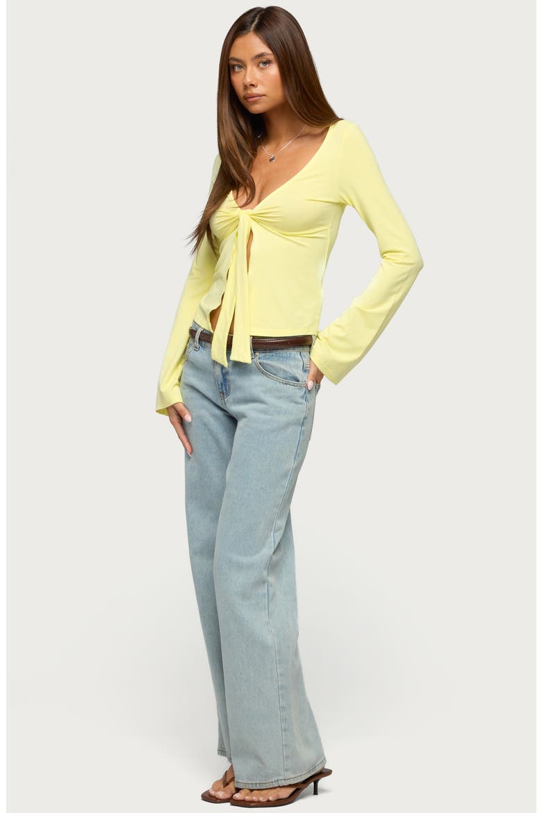 Scarlette Tie Front Top, Alternate, color, YELLOW