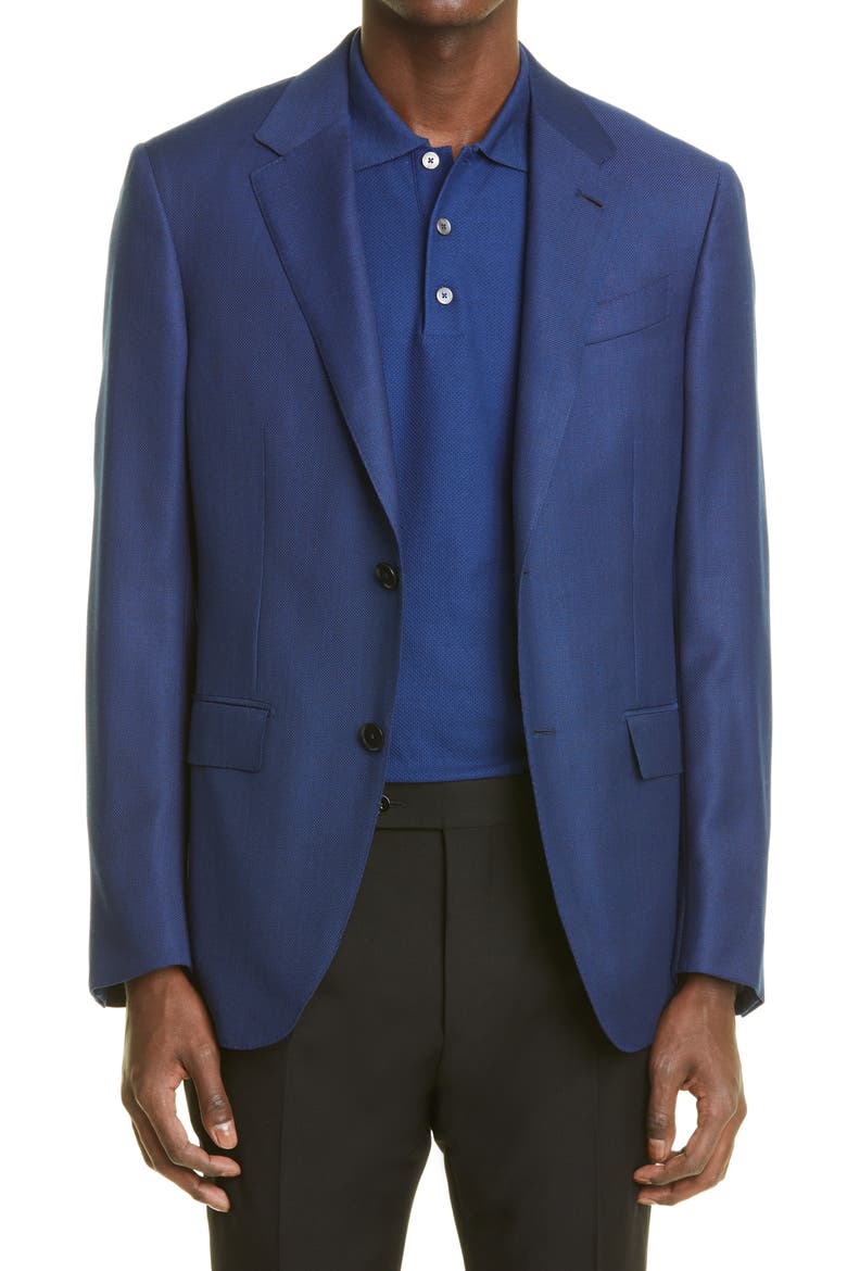 Achillfarm Milano Easy Fit Wool Blazer, Main, color, NVY SLD