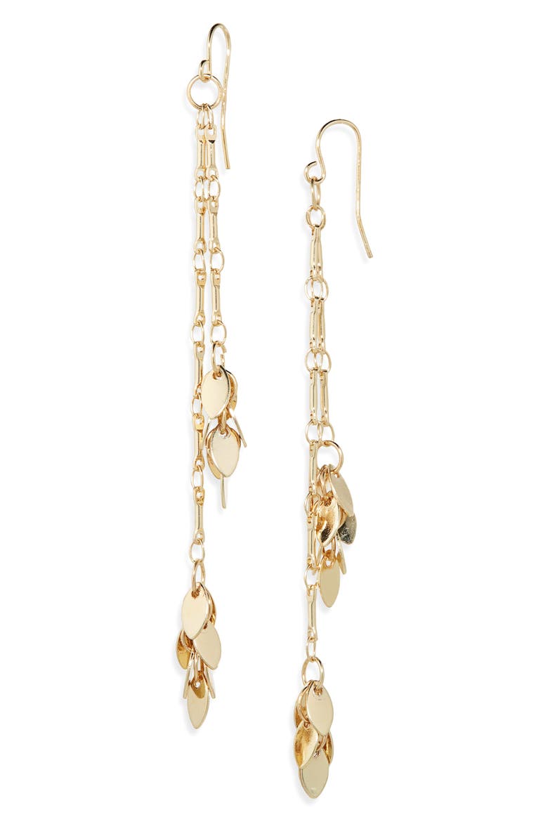 Leaf Chain Drop Earrings, Main, color, GOLD
