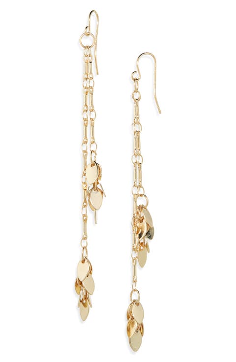 Leaf Chain Drop Earrings