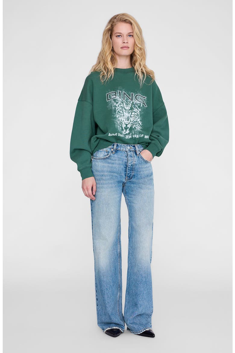 Miles Sweatshirt Leo Muse, Main, color, Deep Emerald