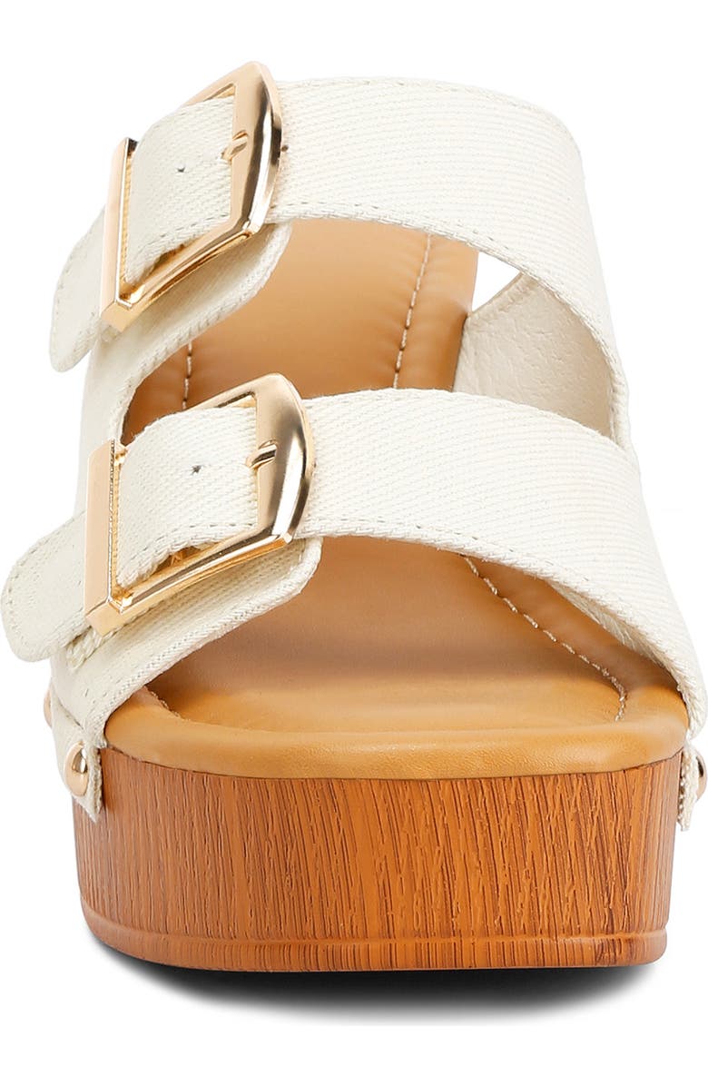 Rag & Co Sarai Buckle Strap Platform Sandal, Alternate, color, Ivory