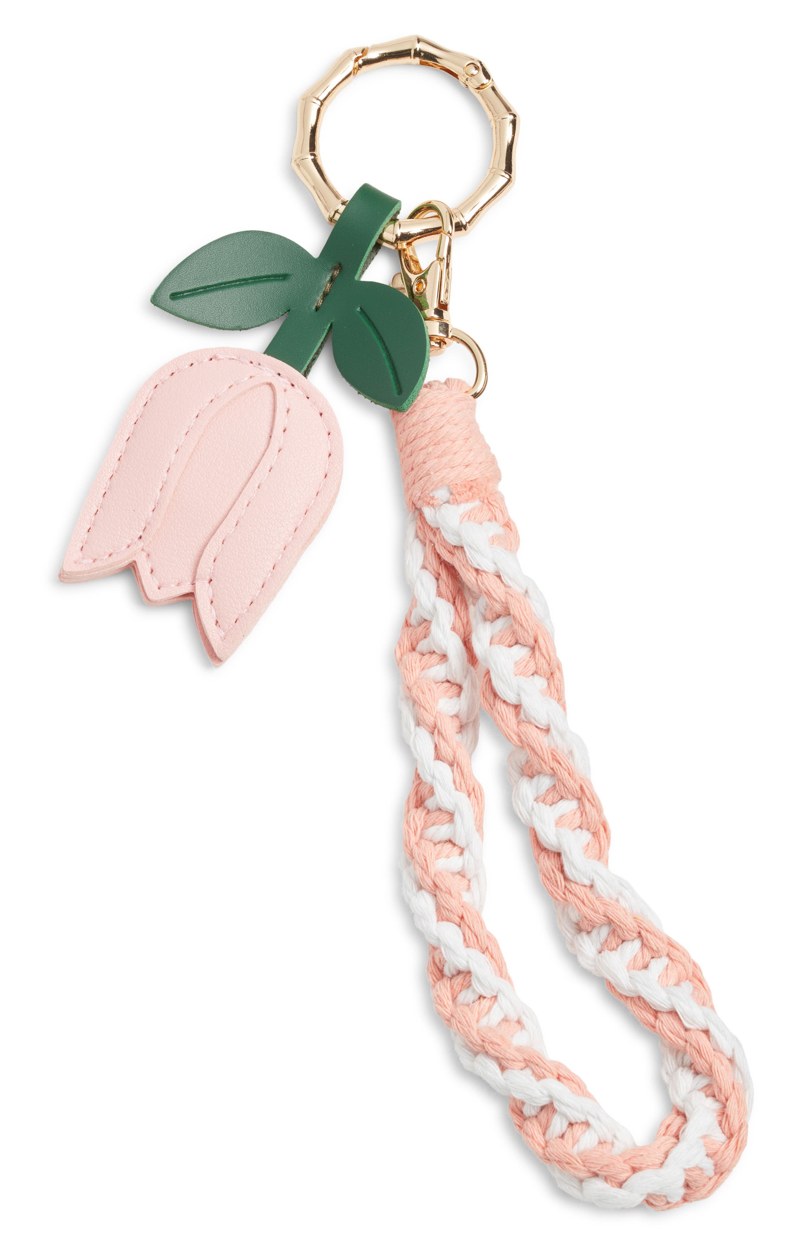 Chelsea28 Tulip Bag Charm, Main, color, Pink Multi- Gold