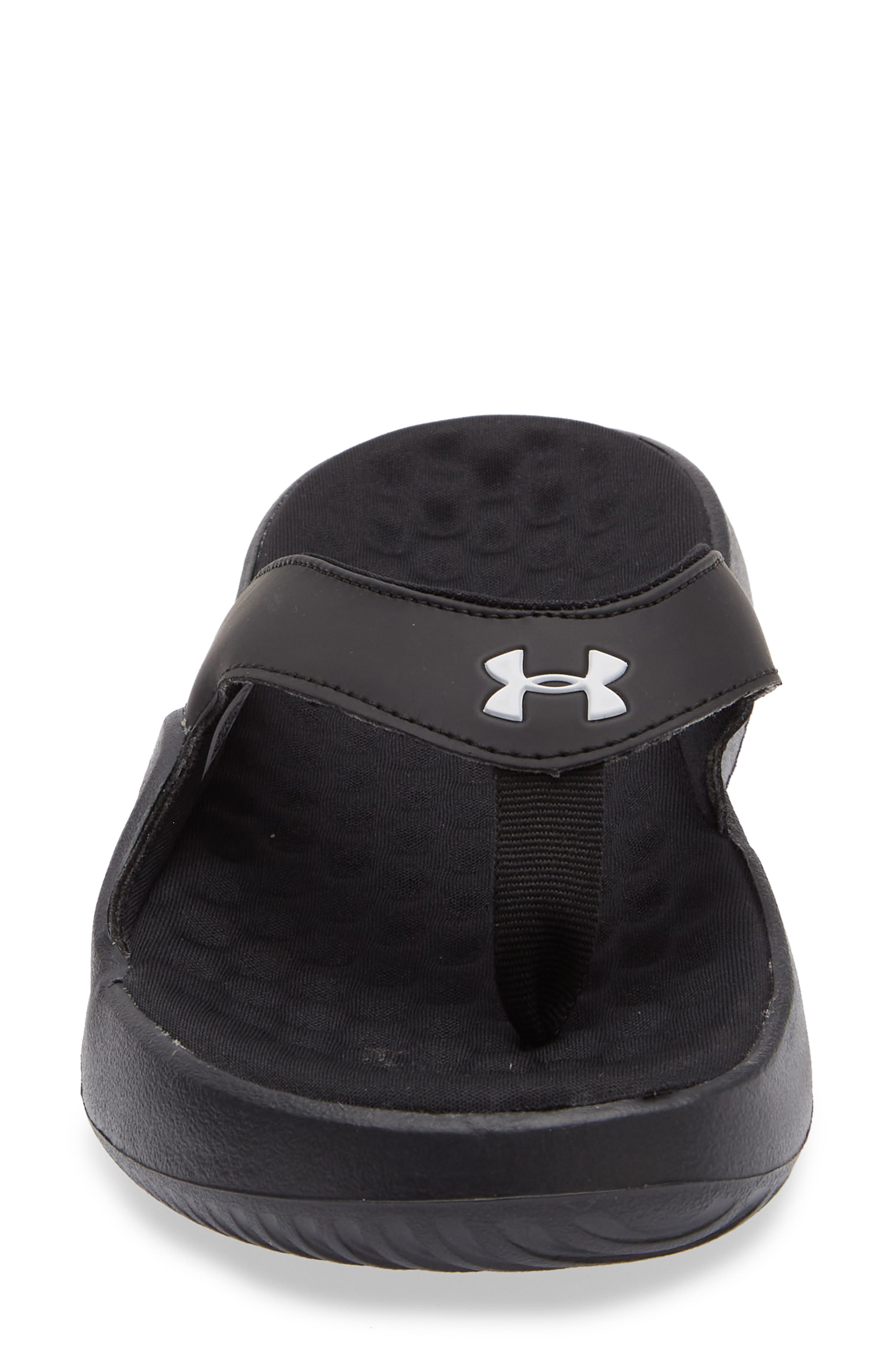 Under Armour Ignite Pro 8 Thong Toe Slide Sandal, Alternate, color, Black