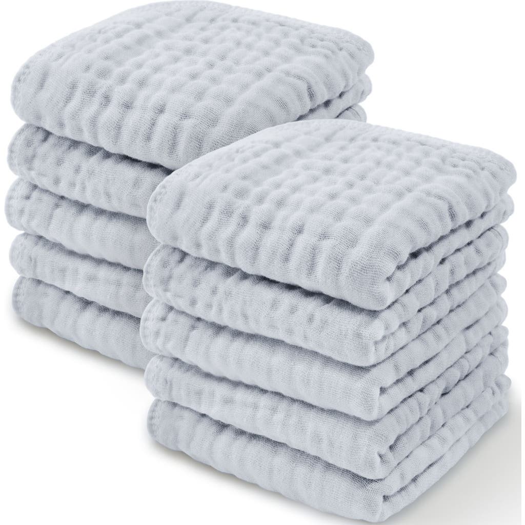 Comfy Cubs Baby Muslin Cotton Washcloths In Slate