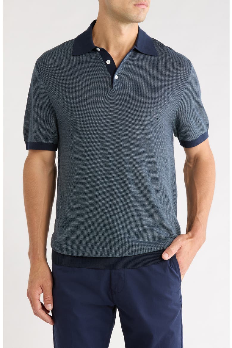 Textured Sweater Polo, Main, color, NAVY BLAZER GOBLIN BLUE