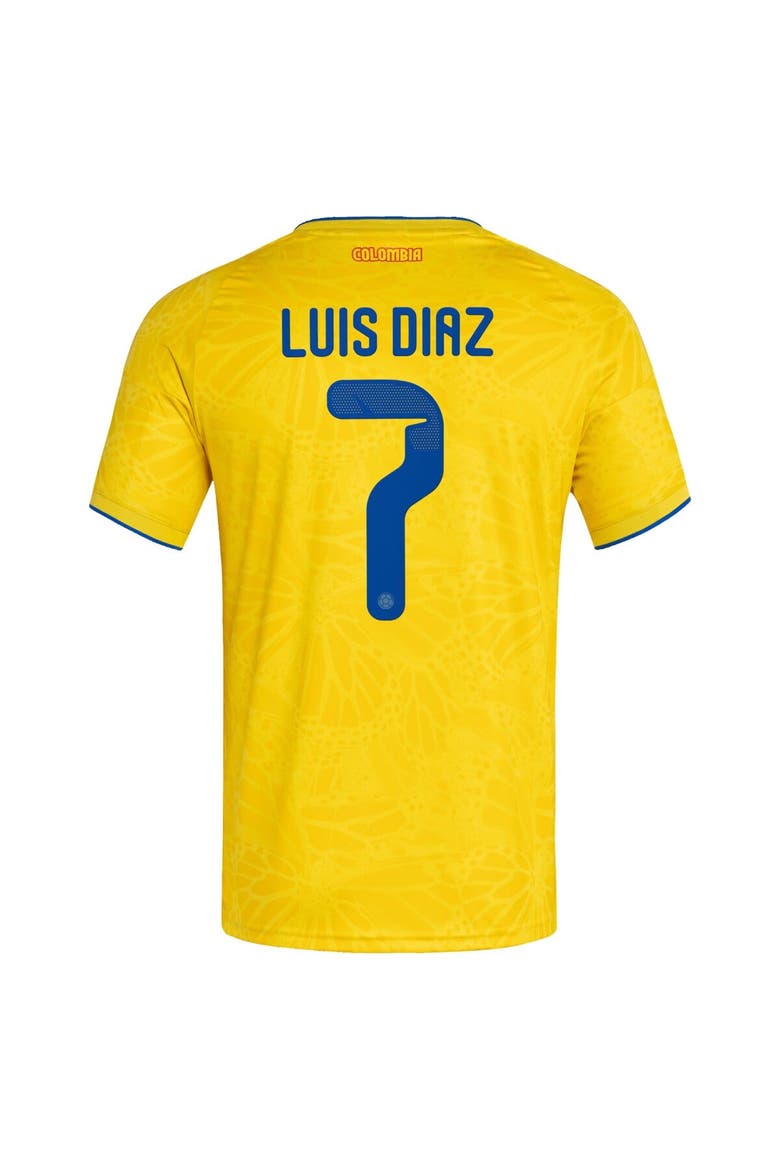Men's adidas Luis Diaz Yellow Colombia National Team 2026 Home Replica Jersey, Alternate, color, Yellow