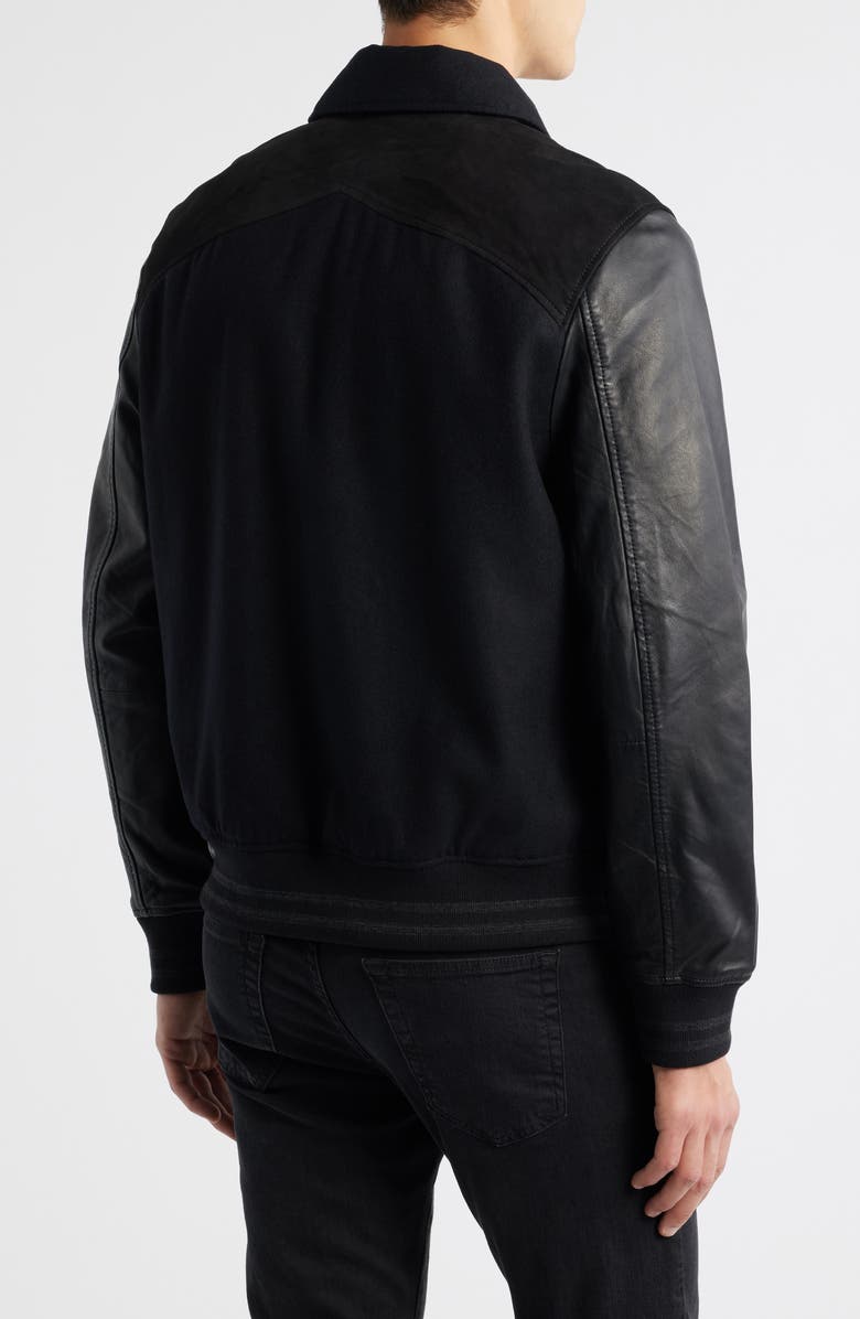 AllSaints Endleton Contrast Bomber Jacket, Alternate, color, Black