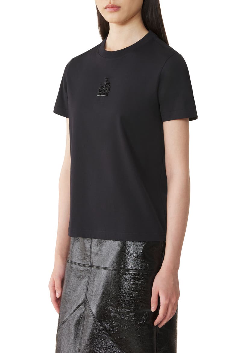Mother And Daughter Embroidered Jersey T-Shirt, Alternate, color, Black