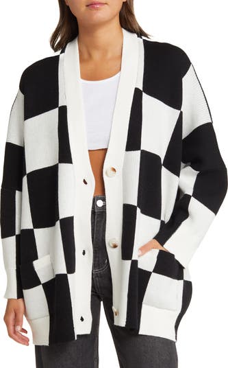 Dressed in Lala Love You Oversize Checkerboard Cardigan Dressed in Lala Love You Oversize Checkerboard Cardigan