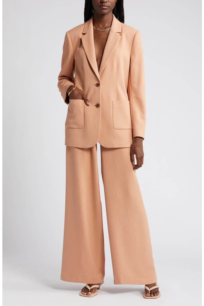 Textured Patch Pocket Blazer, Alternate, color, TAN CORK