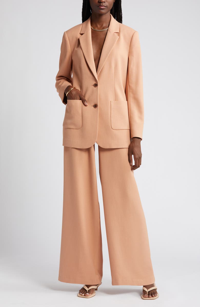 Nordstrom Textured Patch Pocket Blazer, Alternate, color, Tan Cork