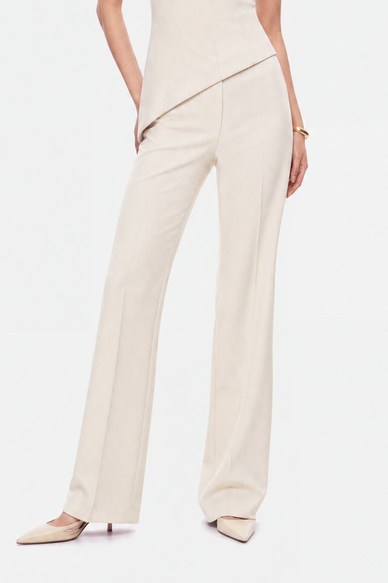 High Waist Slit Hem Trousers, Alternate, color, Ivory