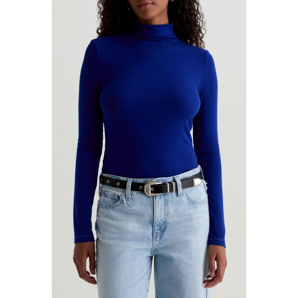 Ag Chels Ribbed Turtleneck Sweater In Blue