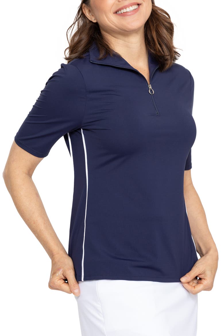 Keep It Covered Short Sleeve Golf Top, Main, color, NAVY