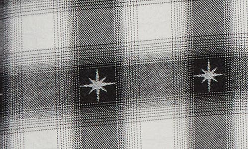 Amiri 'stardust' Black Shirt With Classic Collar And All-over Check Motif In Black