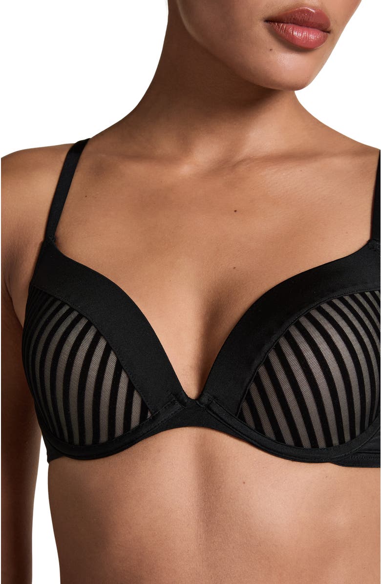 Hunkemöller Pia Padded Underwired Push-Up Bra, Alternate, color, Black