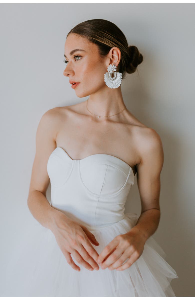 Untamed Petals Dubai Earring, Alternate, color, White