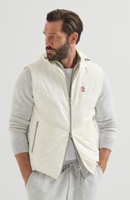 Brunello Cucinelli Bonded nylon hooded vest with Thermore® padding and logo