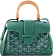 Pre-Owned Goyard Saigon Top Handle Bag Coated Canvas with Leather Mini