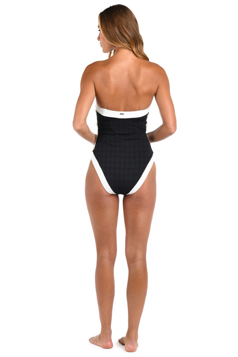Tory Colorblock One-Piece Swimsuit, Alternate, color, BLACK