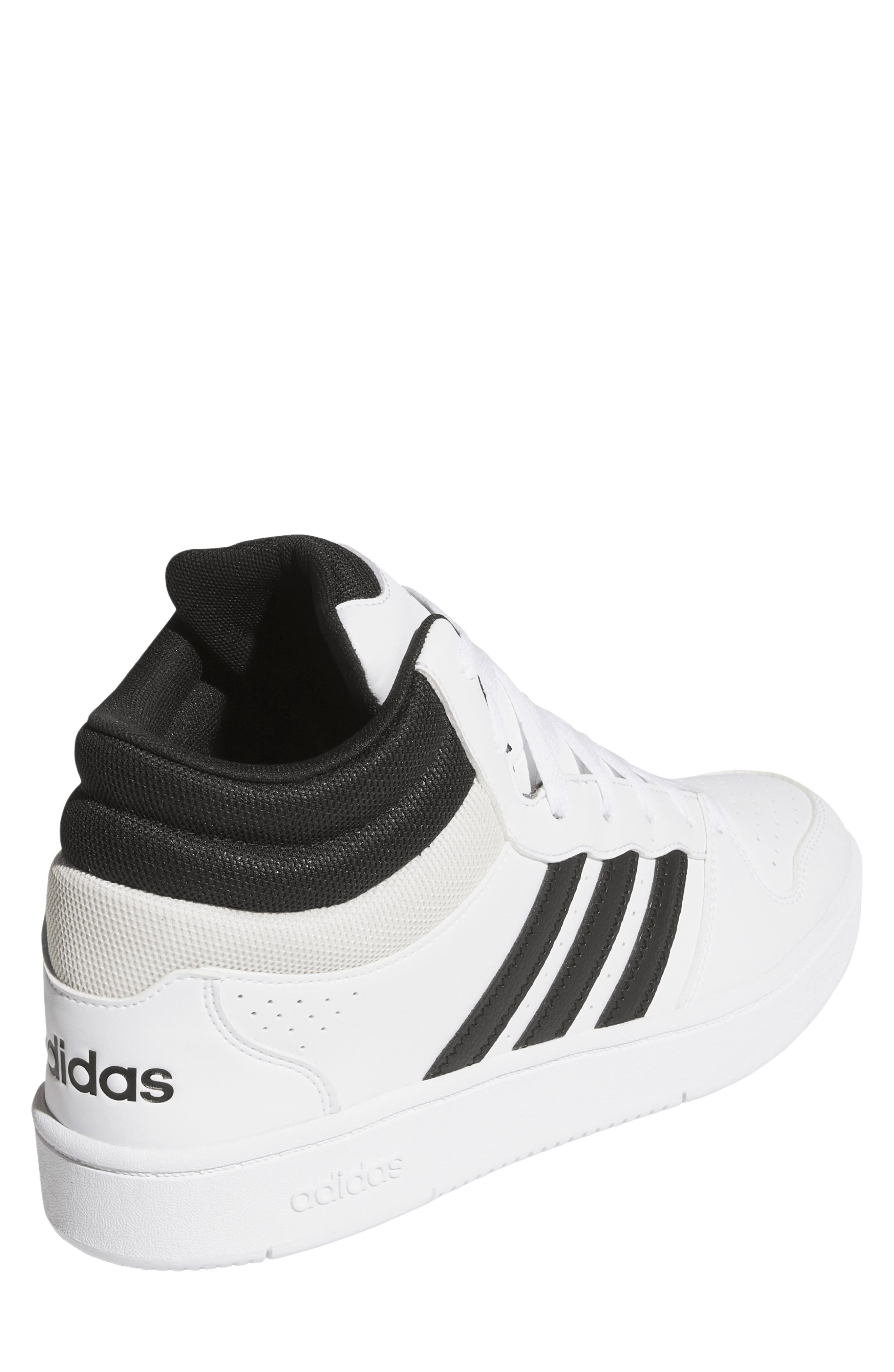 Gender Inclusive Hoops 3.0 Mid Top Sneaker, Alternate, color, WHITE/ CORE BLACK/ ORBIT GREY
