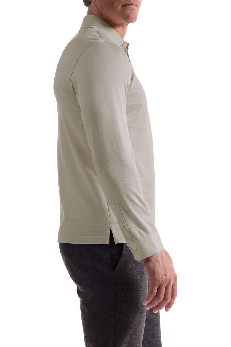 Mercerized Cotton Long Sleeve Polo, Alternate, color, LIMESTONE