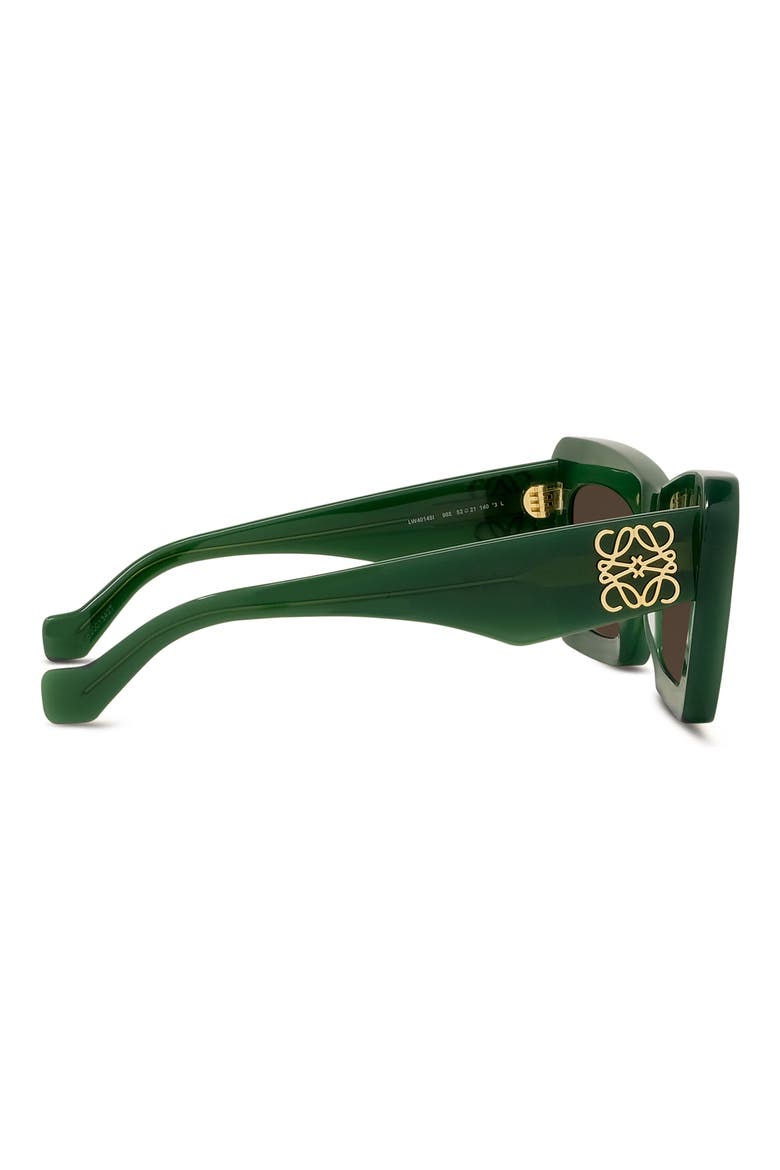 Anagram 52mm Cat Eye Sunglasses, Alternate, color, SHINY DARK GREEN / BROWN
