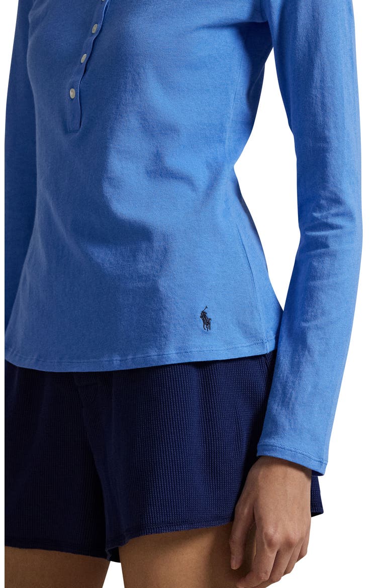 Long & Lean Cotton Jersey Lounge Henley, Alternate, color, CORNFLOWER