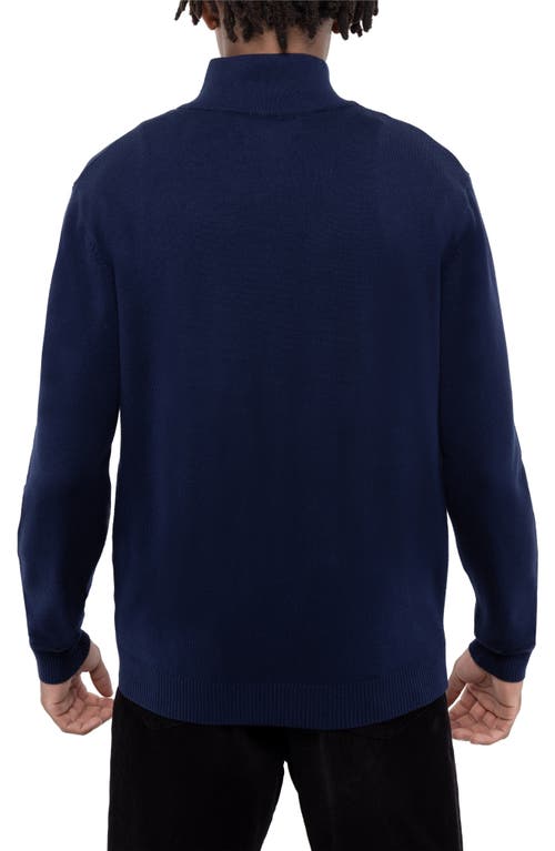 X-ray Xray Quarter Zip Mock Neck Sweater In Navy