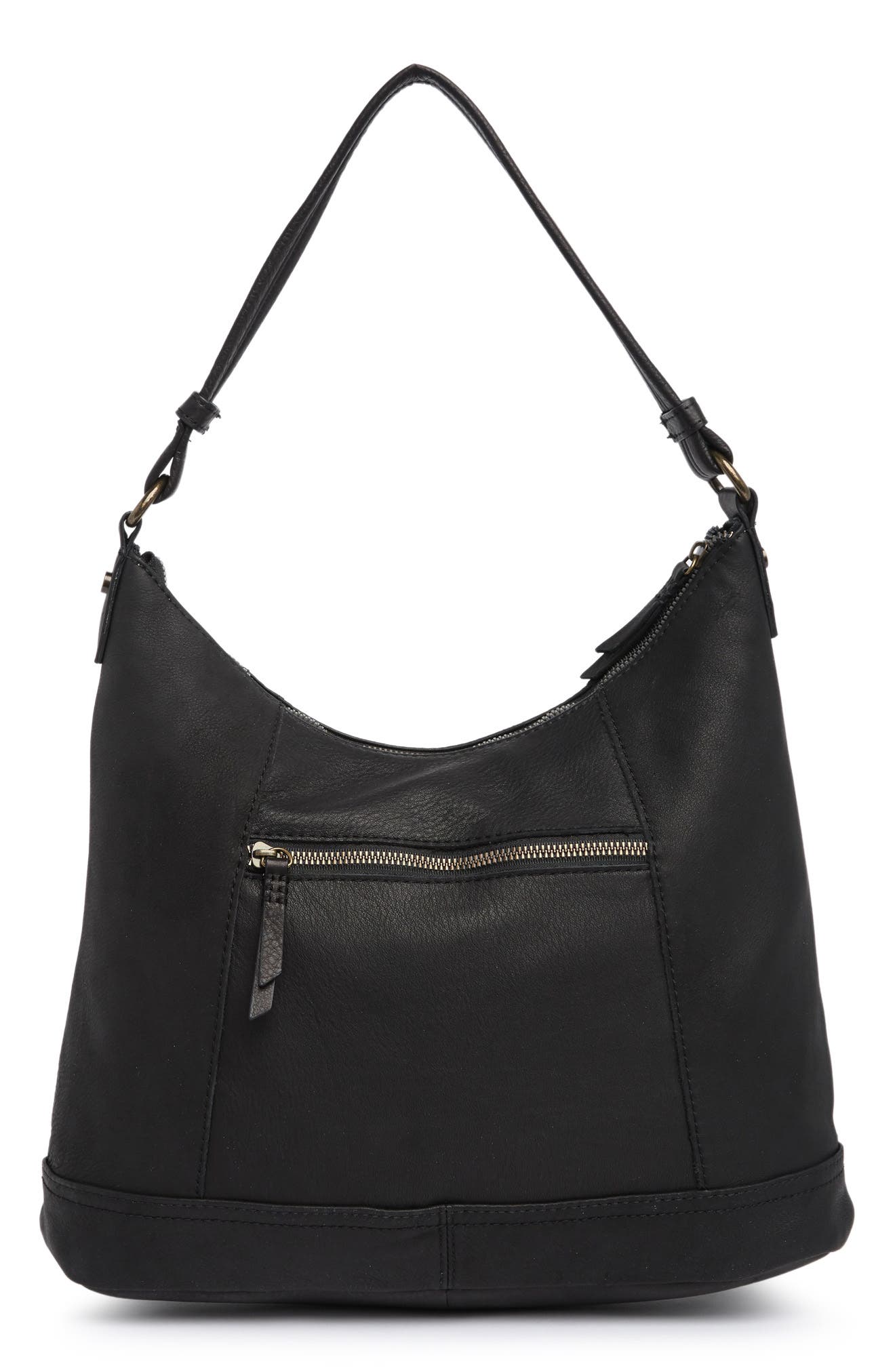 AMERICAN LEATHER CO. Hudson Hobo, Alternate, color, Black Smooth