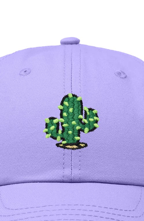 Dalix Cactus Embroidered Low Crown Cap In Lavender