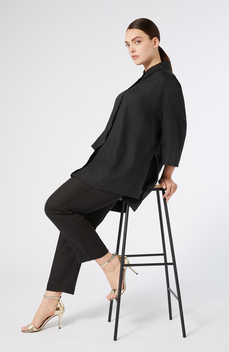 Marina Rinaldi Florida Linen Canvas Tunic, Alternate, color, 