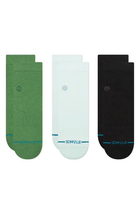 Icon 3-Pack Quarter Crew Socks