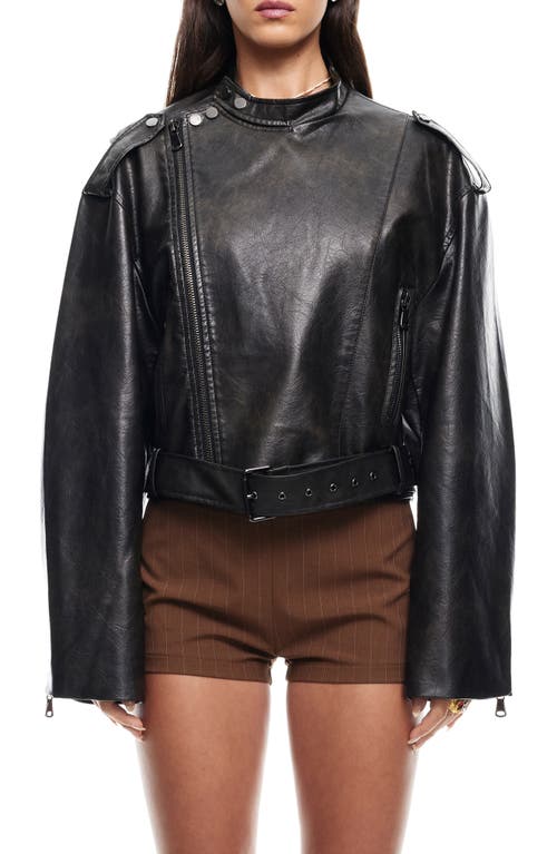 LIONESS LIONESS DRIFTWOOD FAUX LEATHER BOMBER JACKET